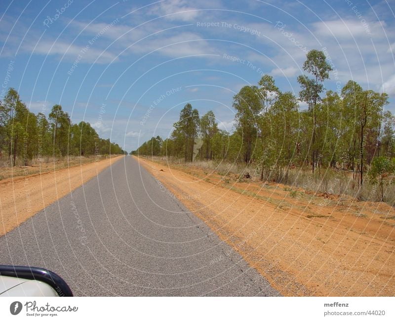 long long long long long road Australia Outback Loneliness Empty Right ahead Transport Line Street Gloomy