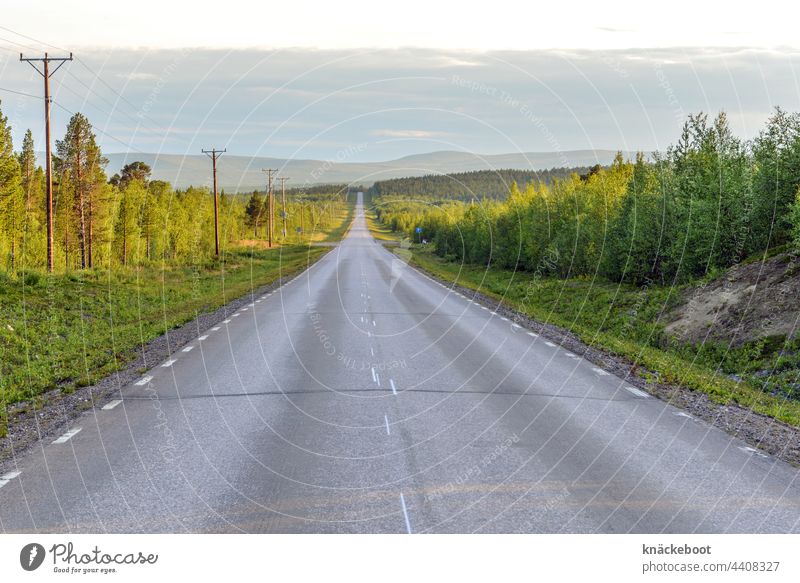 swedish Lapland Street endless endless wide endlessness Swede Landscape Colour photo Adventure Deserted Mountain Environment Far-off places Nature Freedom