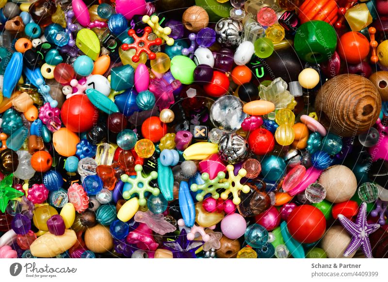 Colourful plastic beads variegated Trickle Jewellery Handicraft Decoration Creativity Craft (trade) hobby Accessory variety diversity colourful Necklace Design