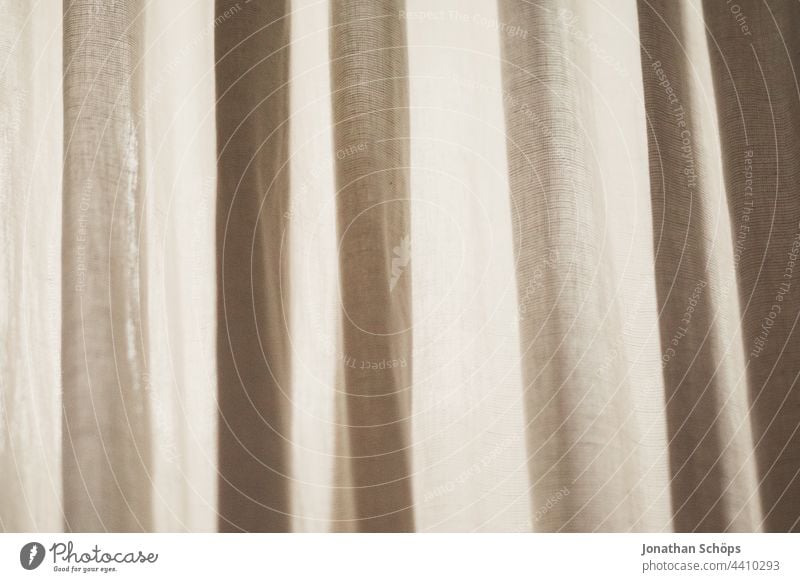 White fabric curtain Drape Curtain Beige Bright Window at home textile Cloth Back-light Light Living or residing Interior shot Deserted Shadow Hang