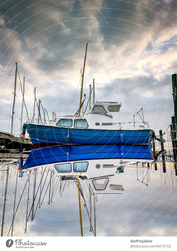 Reflection of a boat in Laboe seashore Landscape Ocean Vacation & Travel Far-off places Trip Bathing place Beach Nature Beautiful weather water loving Swell