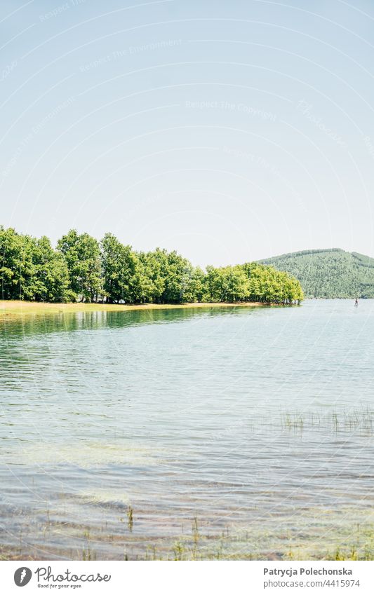 Lake Plastiras summer landscape in Greece Lakeside plastiras Water Landscape Summer sunny