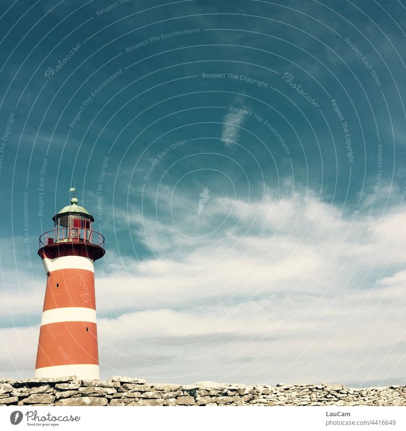 wanderlust - lonely lighthouse on Gotland Lighthouse coast Ocean Vacation & Travel Lighthouse operator Sky Clouds Beacon Wanderlust Navigation Navigation mark