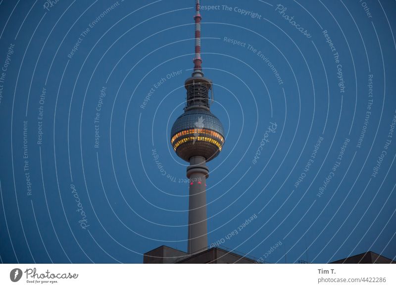 The Berlin TV Tower in the early morning Television tower Colour photo Twilight Light Alexanderplatz Landmark Architecture Capital city Tourist Attraction