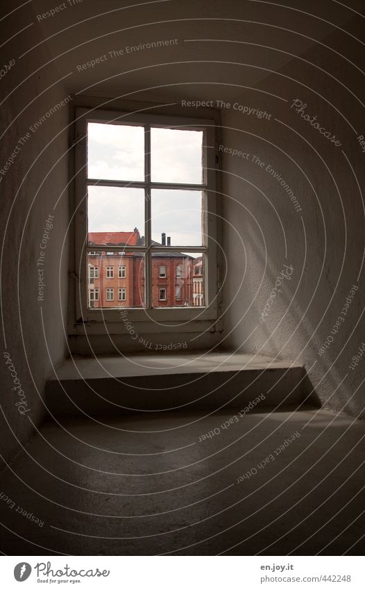 inside Town Old town House (Residential Structure) Building Architecture Window Glass Observe Dark Sharp-edged Gray Red Emotions Moody Hope Sadness Concern