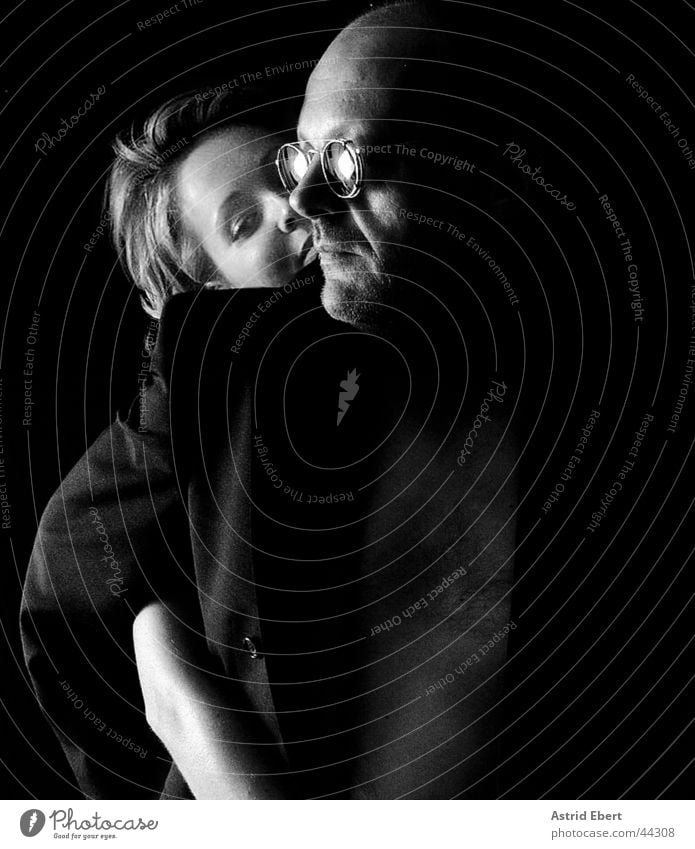 The Macho and the Girl Man Woman Couple Love Shadow Black & white photo Lovers Together Relationship Trust Affection Harmonious Happy Related Infatuation