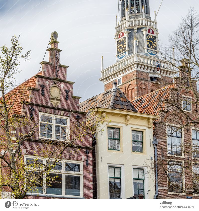 Architecture in Alkmaar, the Netherlands Dutch Europe Holland architectural architecture building city color colorful facade outdoor tower town urban