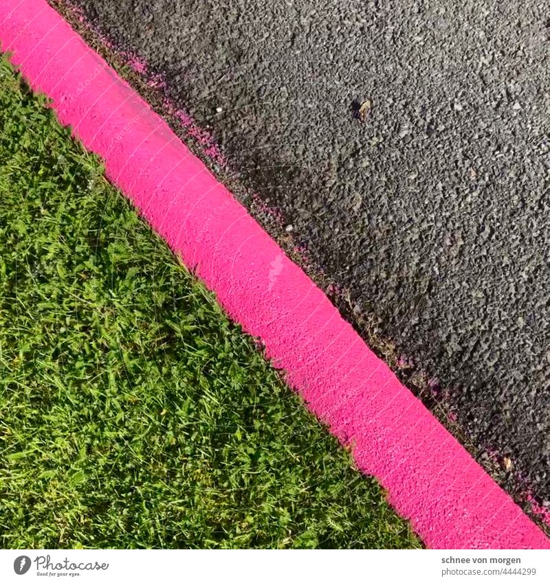 line up Street pink Lawn off Caution edge mark Direction Sign Left Line Lane markings Corner