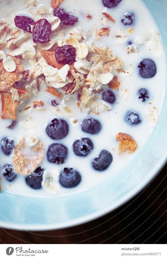 Blueberry soup. Art Esthetic Breakfast Morning break Breakfast table Cereal Food photograph Healthy Eating Vegetarian diet Vitamin-rich Raisins Milk Nutrition