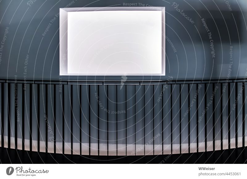 A rectangular window in one wall allows a glimpse into the bright room behind it Room Wall (building) Window Geometry geometric Graphic flexed Fence lines