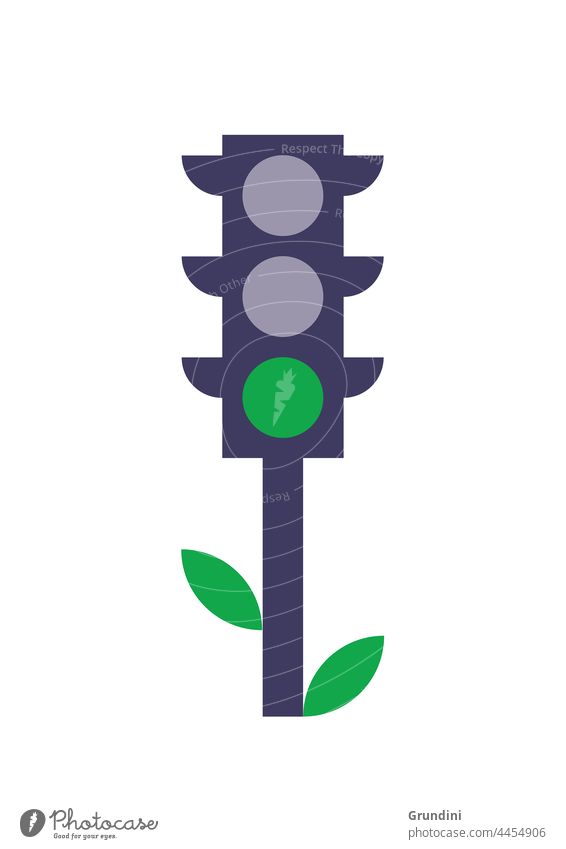 Eco traffic lights Ecology Illustration Graphic Simple Ecological Transport Traffic lights Green