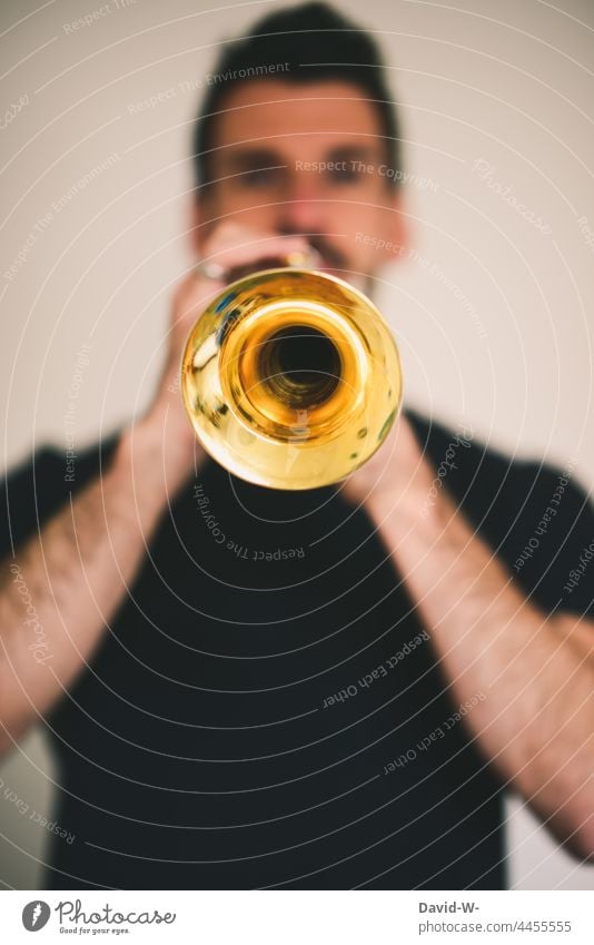 play the trumpet Trumpet Musician Man Musical instrument Trumpeter Culture Make music Melody