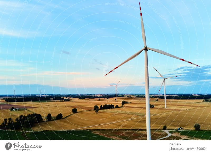 Wind turbine in the field. Wind power energy concept windmill generator suistable energy wind energy wind turbine renewable energy suistanable resources