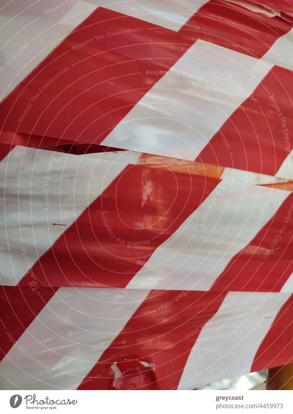 Protective tape background design backdrop red white plastic ribbon fence attention danger distance signal stripe color bright wide