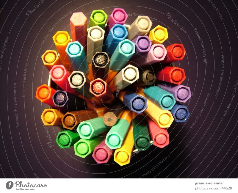 Colourful Pen Multicoloured Felt-tipped pen Palett Painting (action, work) Creativity
