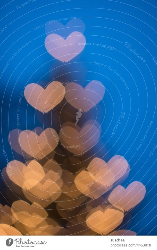 heart bokeh Bokeh in heart shape luminescent clearer Festive blurred blurriness Decoration Christmas & Advent Night Abstract Love defocused Christmas tree
