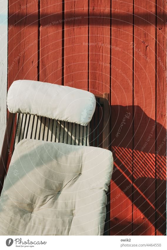 lounge Arbour Wall (building) Wood board wall red deep red Deckchair Cushion Simple Soft Cozy lines