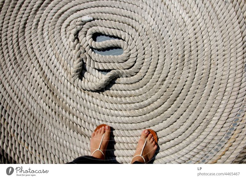 Feet on rope rug Beginning Calm Contentment Joy Serene To enjoy Swimming & Bathing Beautiful weather Earth Summery Comfortable Wanderlust Tourism Far-off places