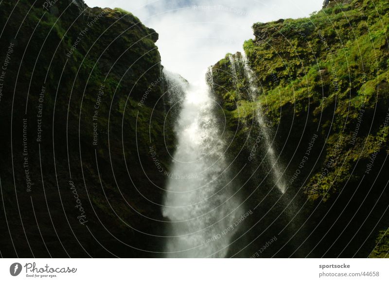 waterfall Iceland Inject Wet Water Waterfall Nature