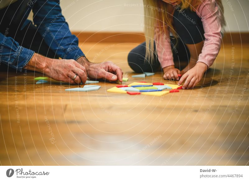 Father and child - playing board games together Child Parlor games Playing Pastime at the same time in common collaborative Parents Time Parenting helping