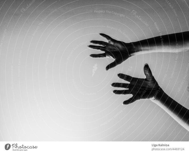 Hands hands Black & white photo Fingers Palm of the hand Human being Shadow Body Minimal Minimalistic Arm Conceptual design Gesture wrist palm