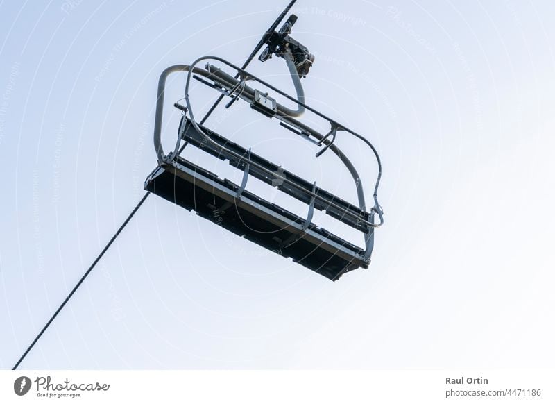 View of chair ski lift on blue sky background.Winter sports concept. transport landscape resort chairlift winter snow hill lifestyle vacation outdoor travel