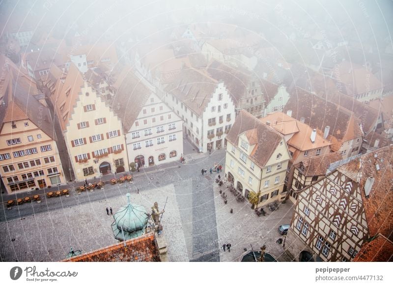 Rothenburg ob der Tauber from above Germany Bavaria Vacation & Travel Colour photo Exterior shot Tourism from on high top-down tourist region travel