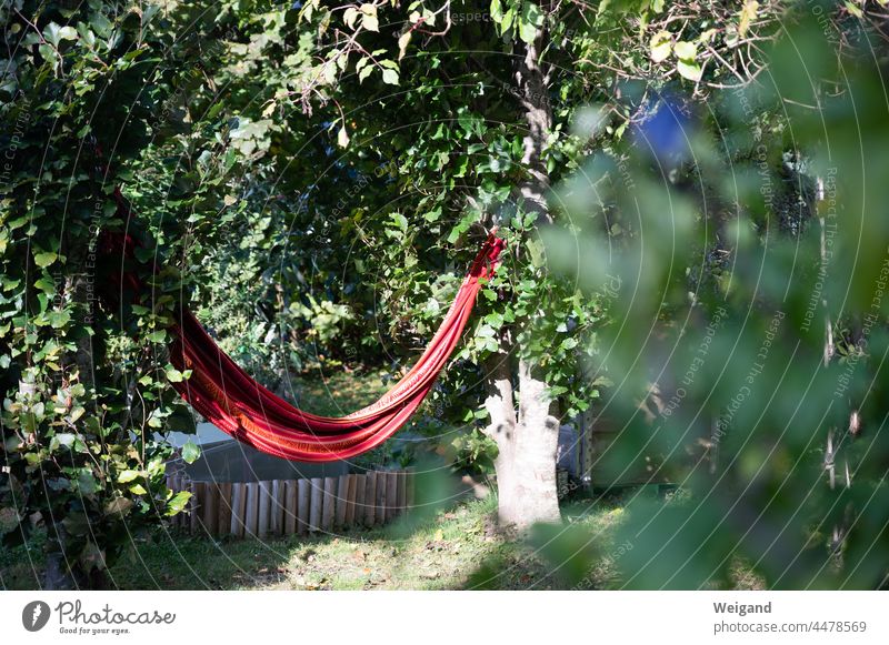 Hammock for break in the garden free time home office Break Garden Red Summer time-out Autumn tranquillity