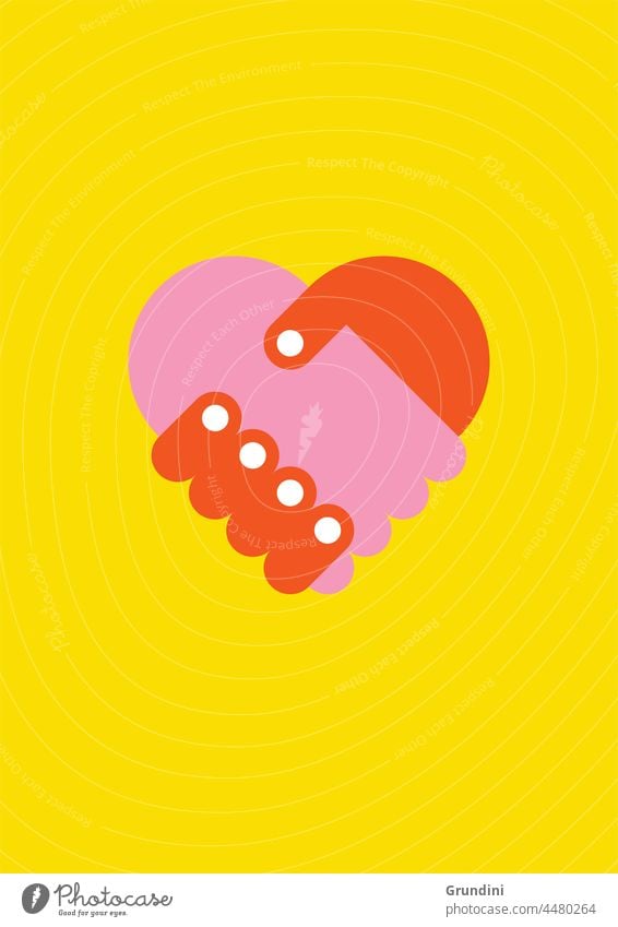 Heart hands Illustration Lifestyle Handshake Heart-shaped greeting
