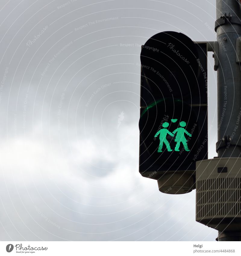 will you walk with me? - green light of a traffic light with a couple holding hands as a luminous symbol Traffic light Light Road traffic light signals Green