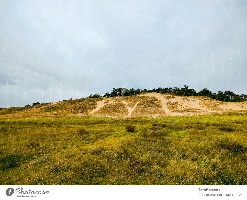 Inland Dune duene Hill Landscape Sky Environment Grass Heathland Lanes & trails elevation Nature Plant Sand Green tranquillity Relaxation