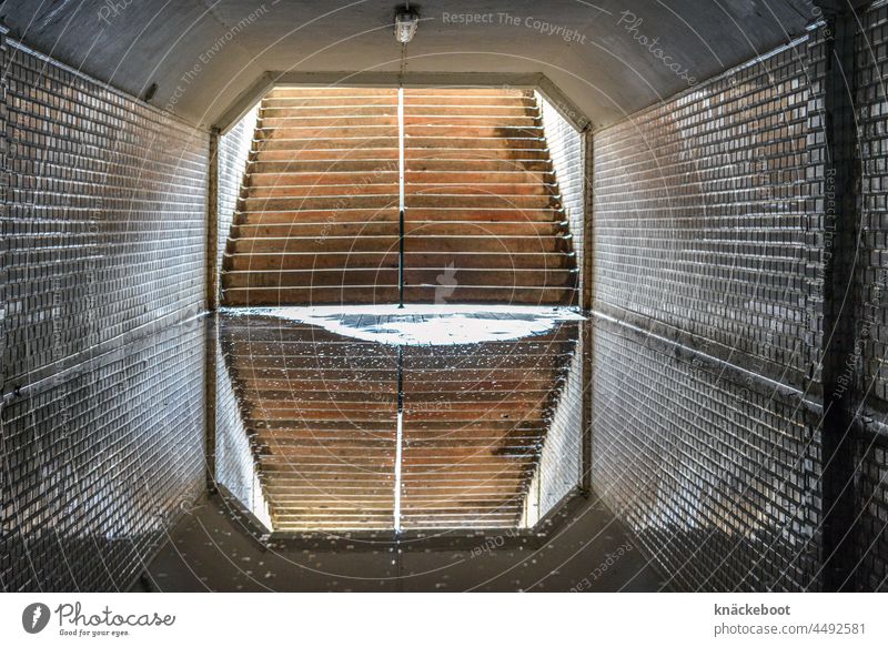 tunnels Tunnel Water Stairs reflection Architecture Underpass Dark Town Wall (building)