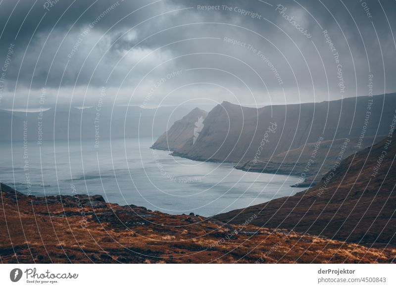 Foggy autumn atmosphere on the Faroe Islands traditionally Outdoors spectacular rocky naturally harmony Weather Rock Hill Environment Rural highlands