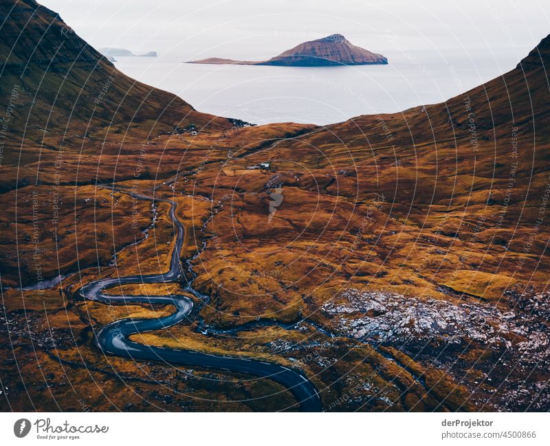 Lonely road on the Faroe Islands I traditionally Outdoors spectacular rocky naturally harmony Weather Rock Hill Environment Rural highlands Picturesque