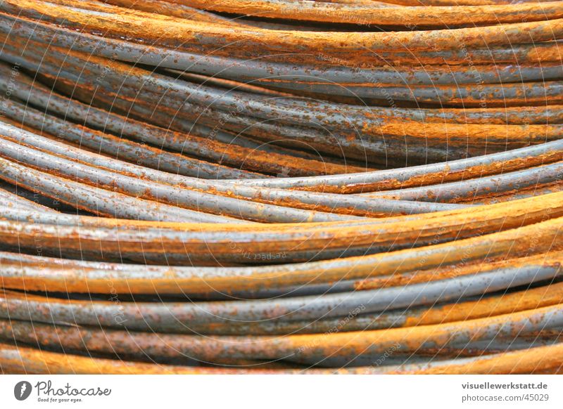 rusty steel snakes ... Steel Material Construction site Craft (trade) Concrete Male preserve Hard Industry Rust
