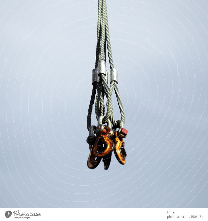 Port container steel cable Checkmark Sky Hang Tool Above Tall Heavy Force Help work aid Loop Metal four