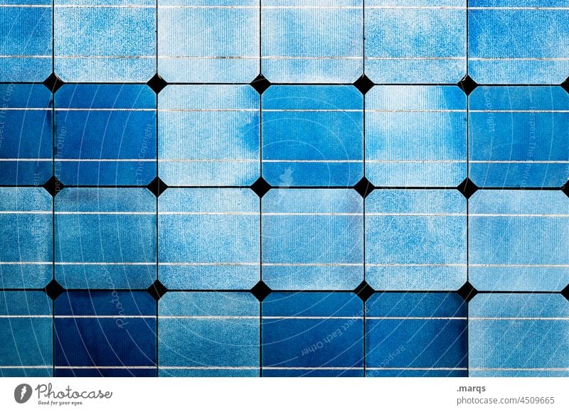 solar cells Structures and shapes Pattern Close-up Solar cell Solar Power Renewable energy Energy industry High-tech Future Advancement Science & Research