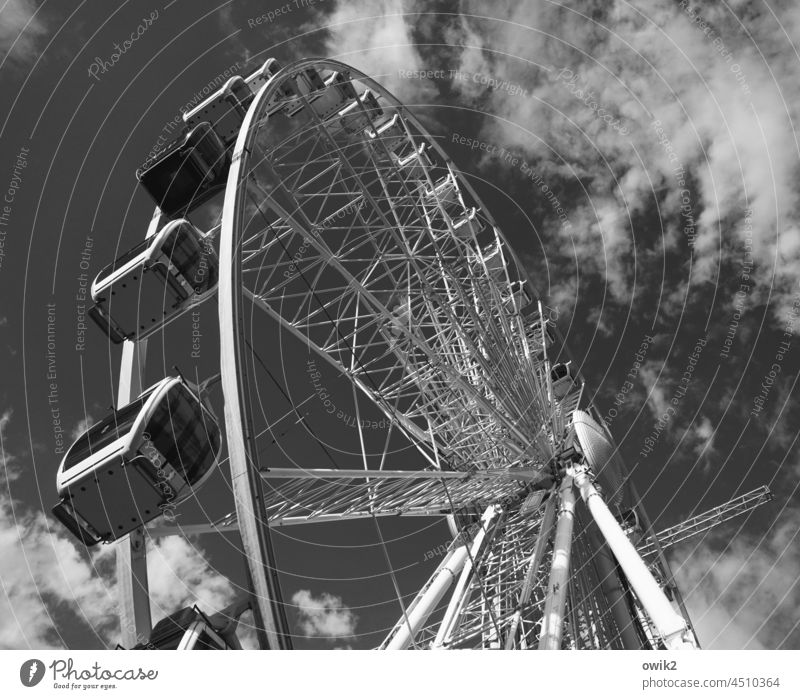 rotation principle Ferris wheel Fairs & Carnivals Tall Summer Sky Amusement Park leisure park Leisure and hobbies gondola Worm's-eye view Upward