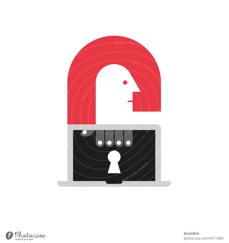 Security Illustration Lifestyle Simple Technology security Security check laptop Hands Heads Security Breach