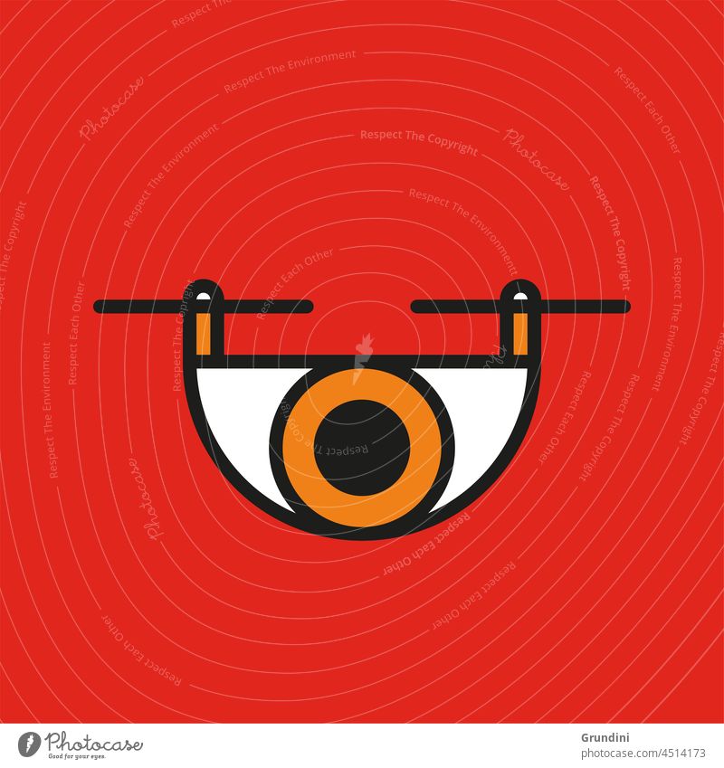Drone Illustration Lifestyle Simple Technology security Security check Security Breach Eyes watching