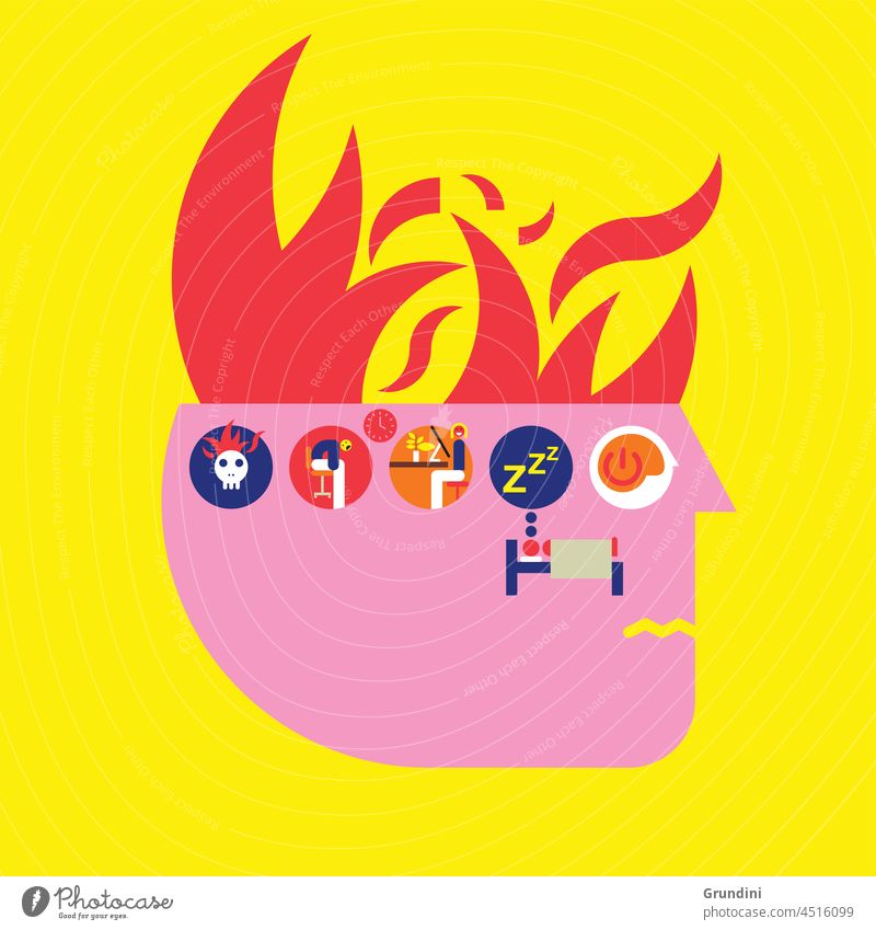 Burnout Simple Health Healthcare Body Humanbody iconography pharmaceutical Head Flames