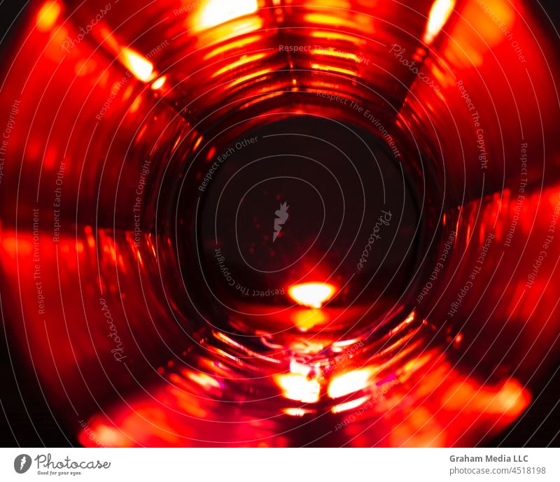 Red reflections Glass tunnel red light texture pattern cup glass reflection