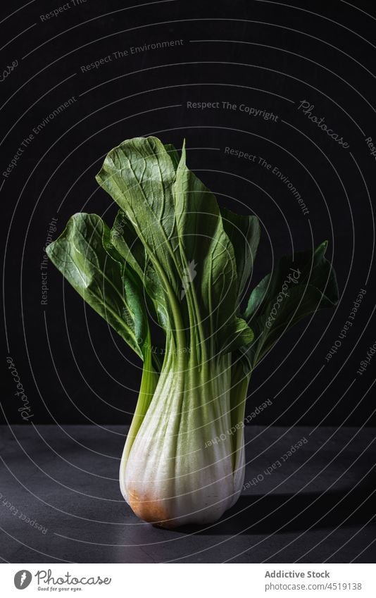 Chinese cabbage on black table in studio chinese cabbage vegetable bok choy pak choy food healthy leaf diet healthy food vitamin fresh plant raw studio shot