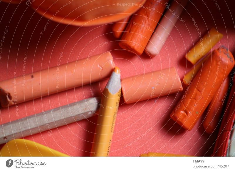 Impression in orange Pen Still Life Tray Things Craft (trade) Orange Chalk