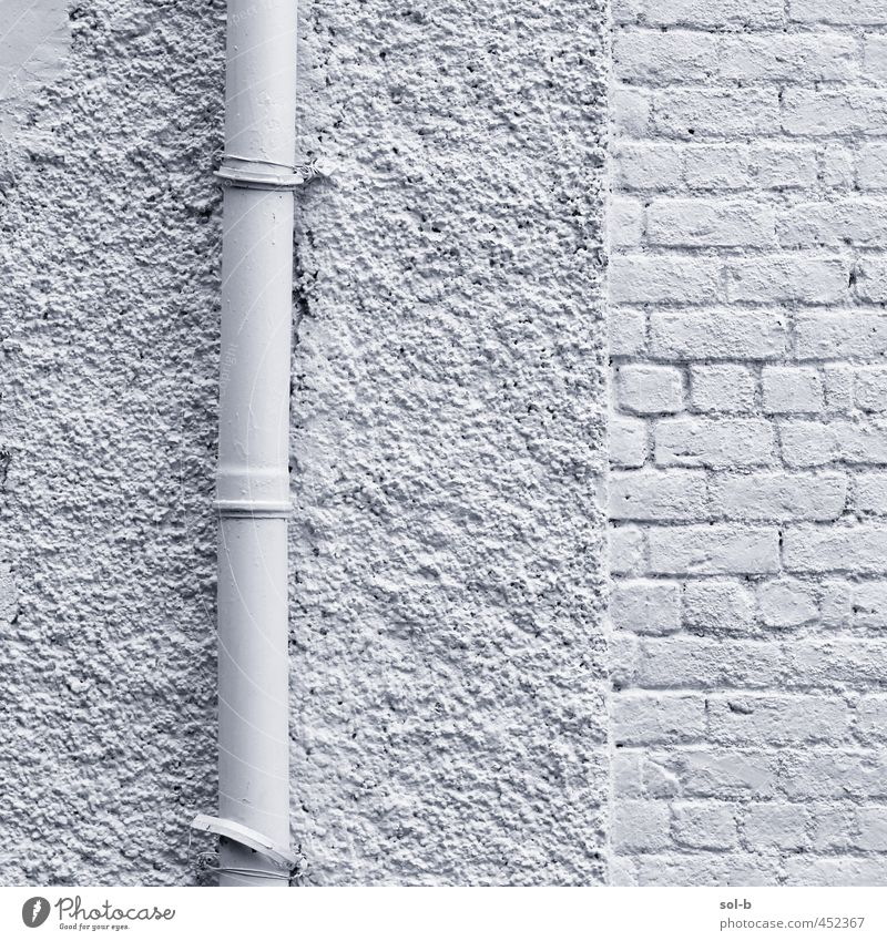pipe Living or residing House (Residential Structure) Building Architecture Wall (barrier) Wall (building) Esthetic White Brick wall Pipe Painted