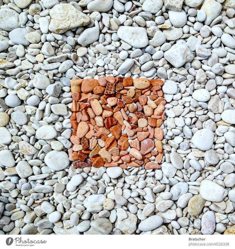 Two squares of pebbles Gravel Square Frame stones Country art