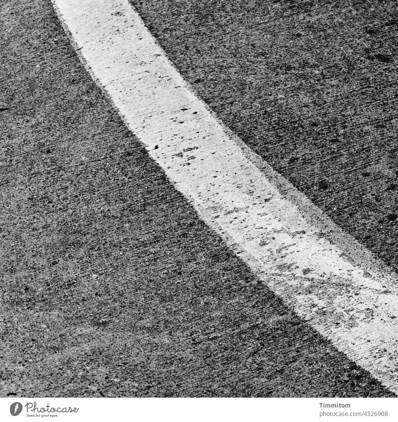 Art in road marking Street Coating Concrete Line lines sketch execution closing by Gray White Transport Lane markings Black & white photo
