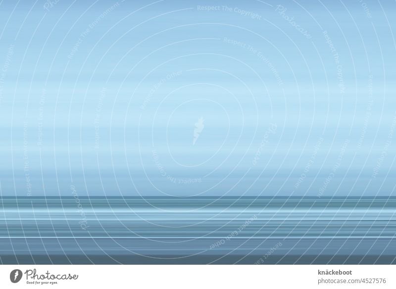 5 px sea Ocean Monochrome Image editing Sky Water Blue Horizon Calm Copy Space top Abstract