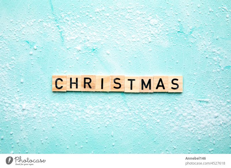 Christmas text design background. Wooden sign in snow written text top view, Holiday,merry Christmas concept background christmas winter wooden holiday xmas