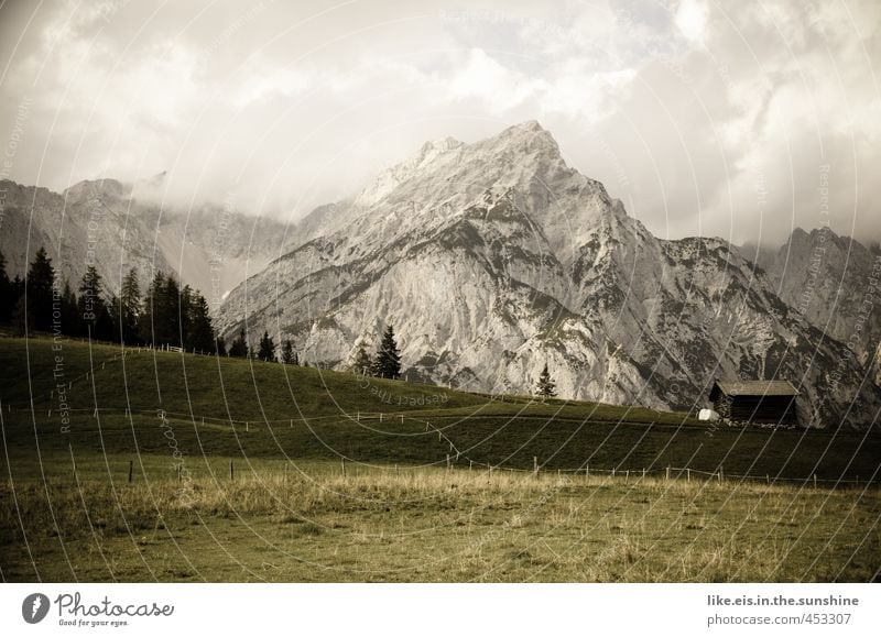 postcard greetings from tirol: 1€ Harmonious Well-being Contentment Relaxation Calm Vacation & Travel Summer vacation Mountain Hiking Dream house Environment